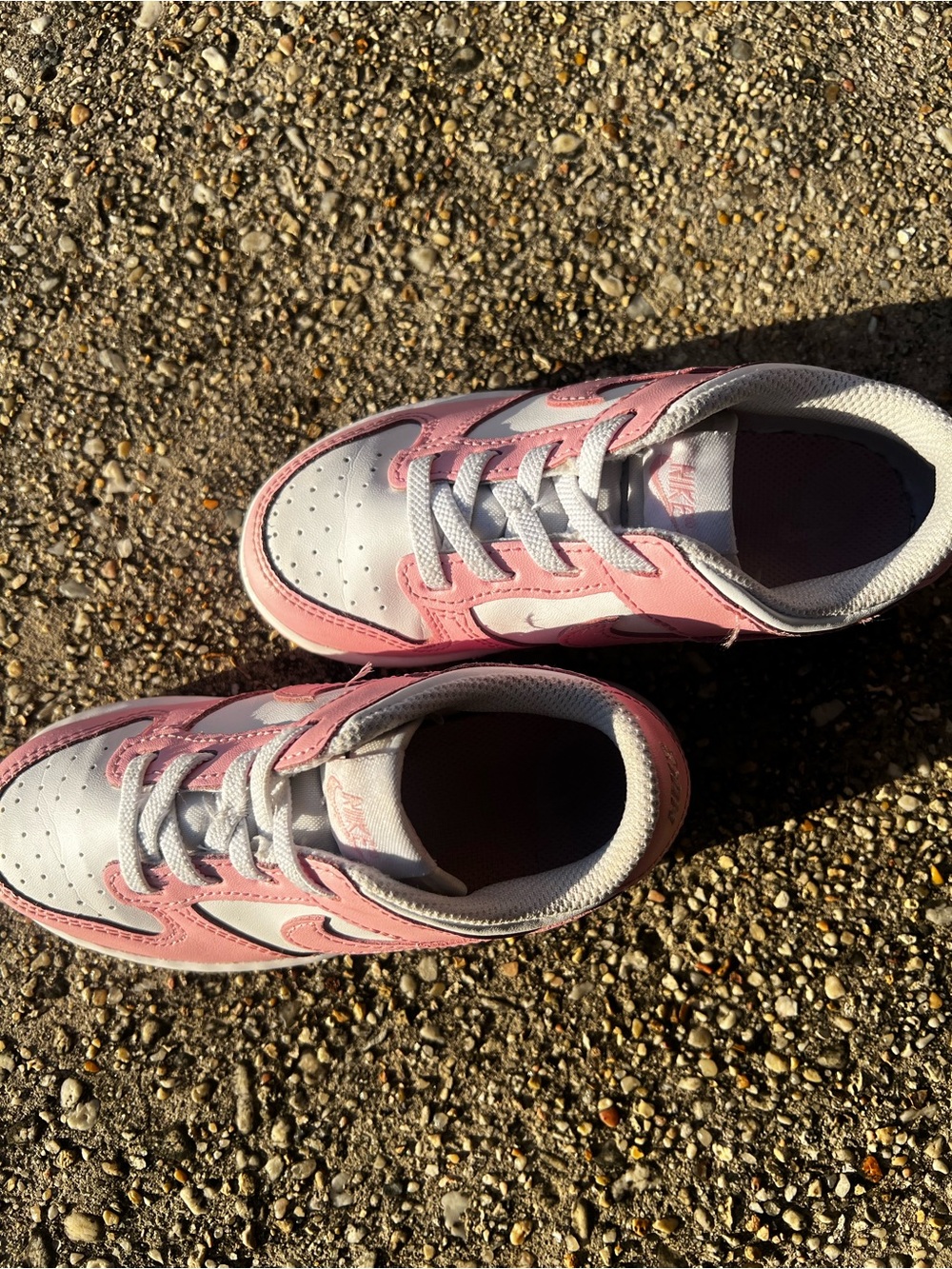Kids Pink and White Toddler Dunks (10)